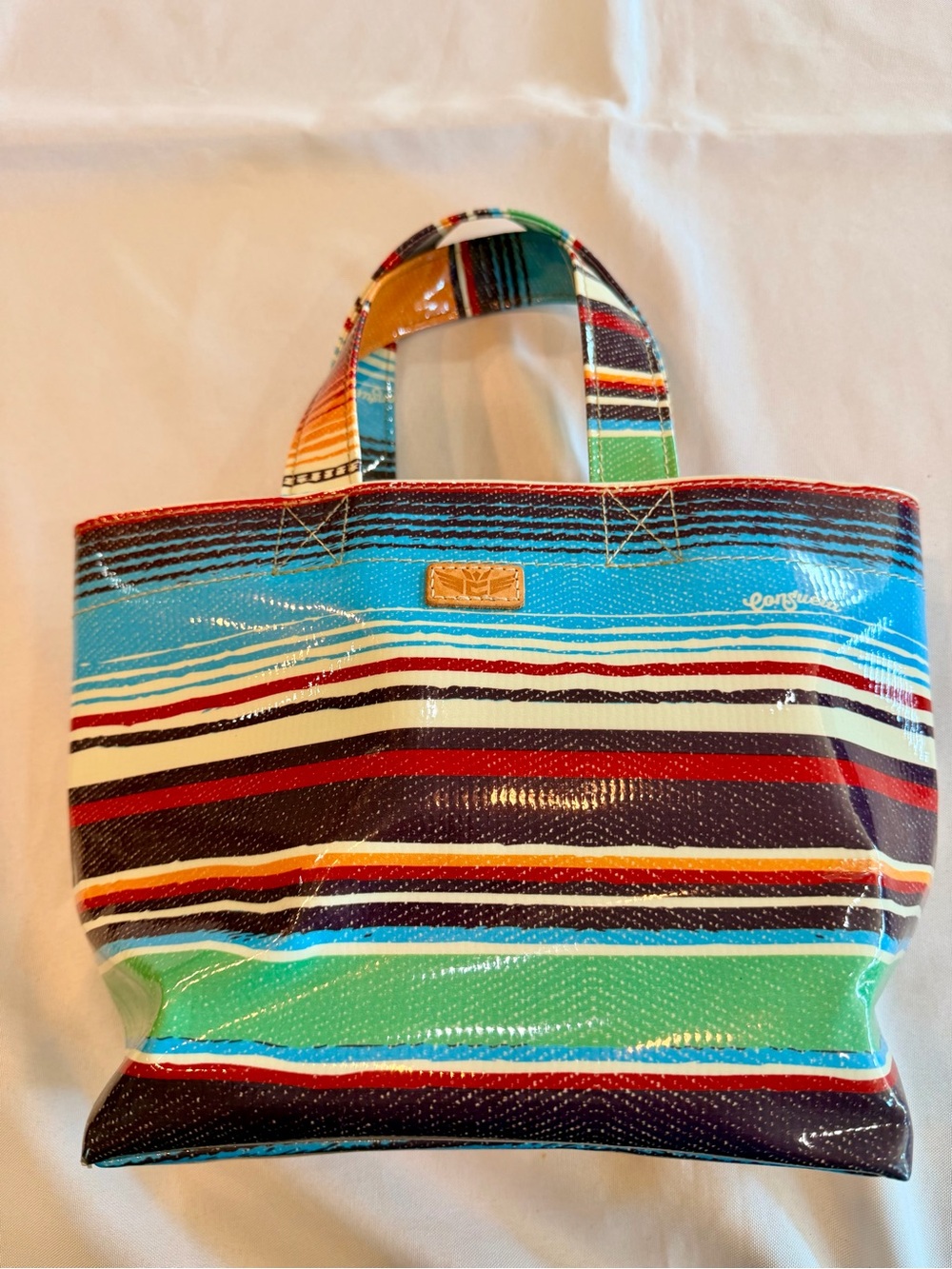 Consuela Grab N Go Small Basic Deanna Stripe Tote with Vibrant Colors